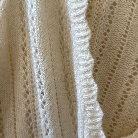 Season Ecru Sweater Knit Faux Wrap Sweater S/M - Picture 10 of 17